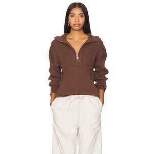 Varley Janie Half Zip Knit Sweater (Chestnut)